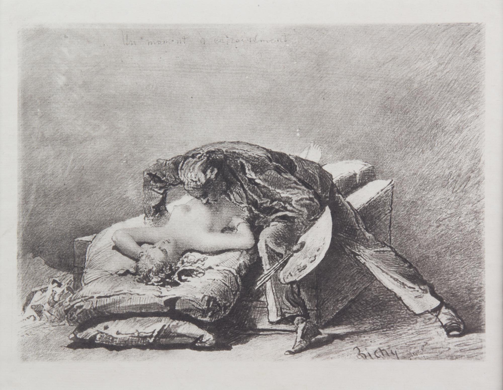 A Set of Three Hungarian Erotica Prints Each Height 5 3/4 x width 8 3/4 inches.