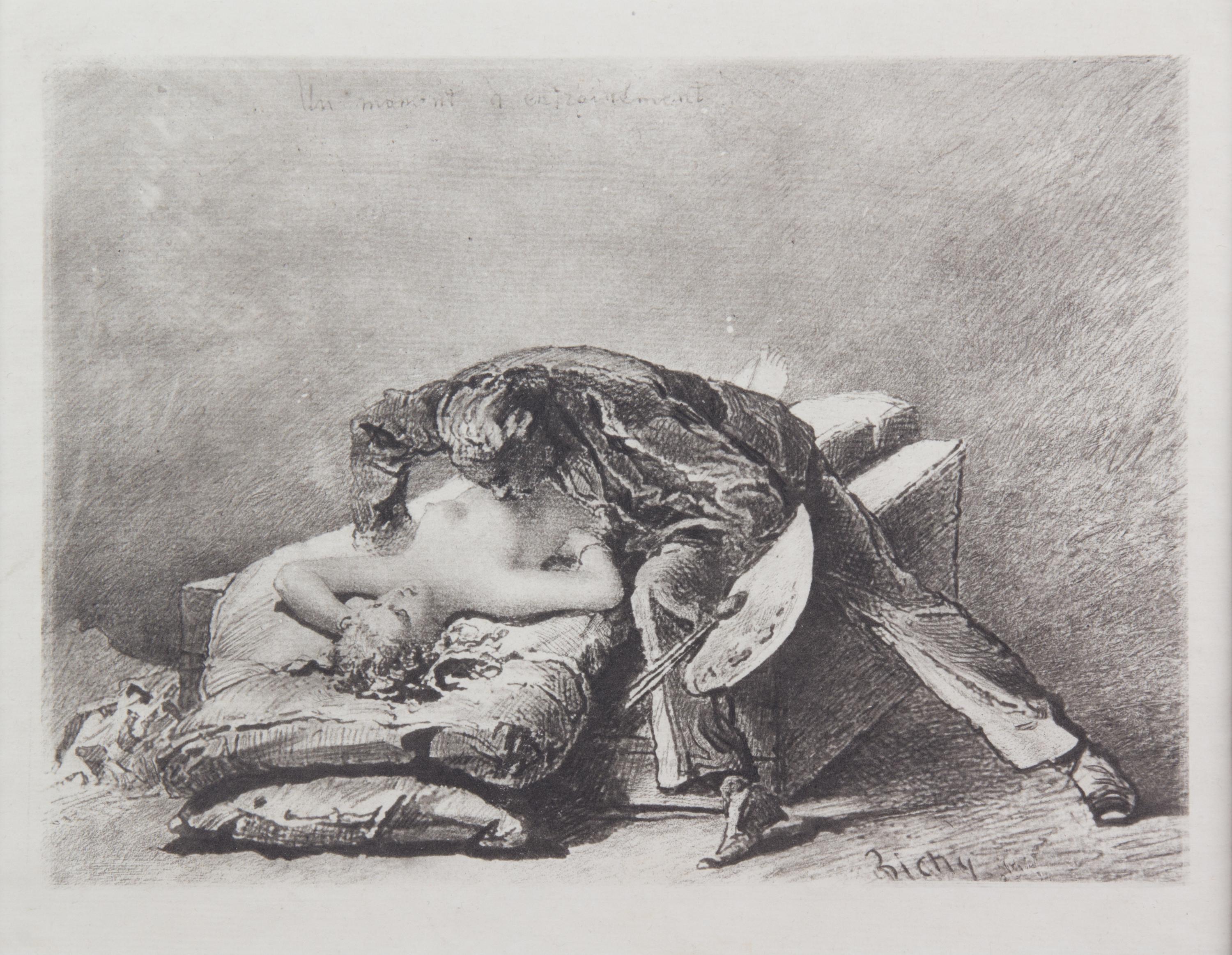 A Set of Three Hungarian Erotica Prints Each Height 5 3/4 x width 8 3/4 inches.