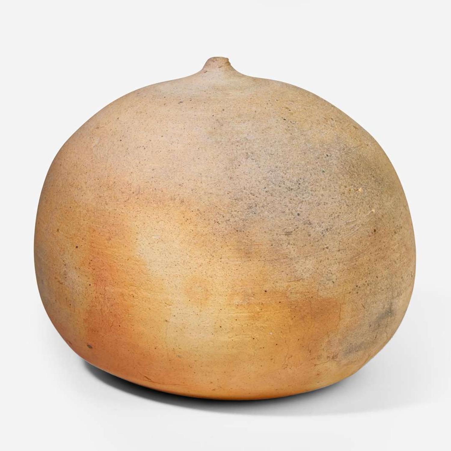 Toshiko Takaezu (American, 1922–2011) Unglazed Closed Form, USA, circa 1990s