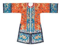 A Chinese Apricot Ground Embroidered Lady's Robe