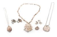Southwestern-style Silver and Turquoise Pendants, Rings, AND Clip Earrings