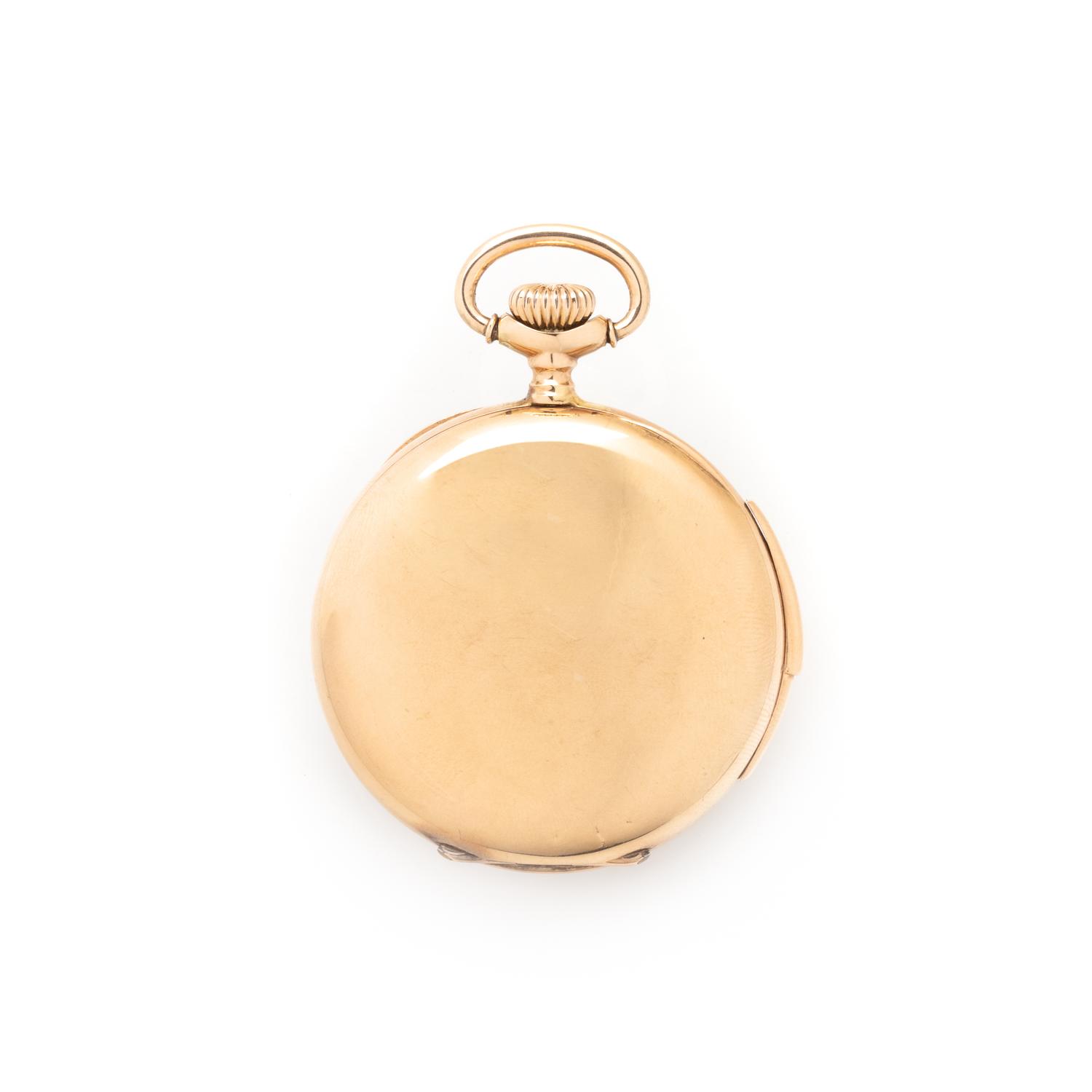 14K PINK GOLD MINUTE REPEATER OPEN FACE POCKET WATCH
