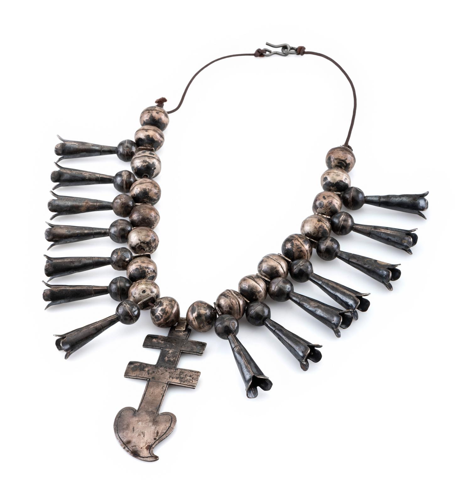 Isleta Double-Cross Squash Blossom Necklace