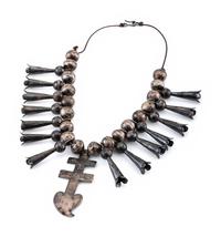 Isleta Double-Cross Squash Blossom Necklace