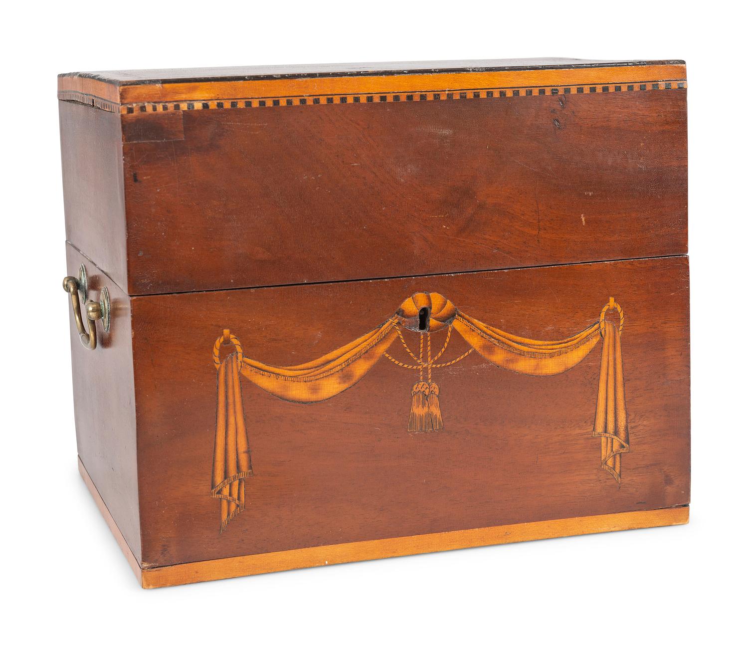 A George III Adam Style Inlaid Mahogany Decanter Box
