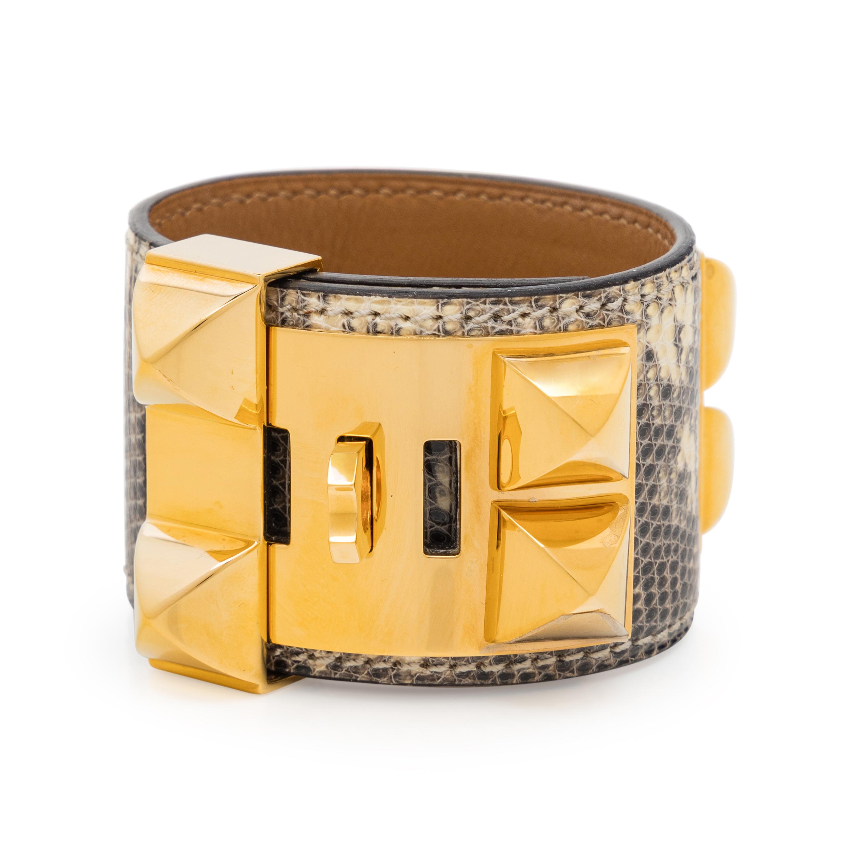 Hermès, Collier de Chien Bracelet in Salvator Lizard