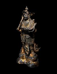 A Parcel Gilt Bronze Figure of Guardian Weituo