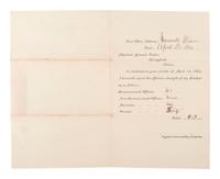 [CIVIL WAR]. A group of Civil War-era documents including Provost Marshal's Office orders warning drafted men to report to Head Quarters, Quincy, Illinois, 1 November 1864.