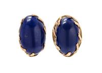 A Collection of Yellow Gold and Lapis Lazuli Earrings, 9.10 dwts.