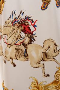 Versace Tribute "Native Americans" Silk Print Shirt Dress, Spring 2018