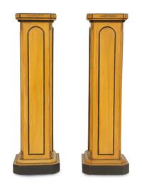 A Pair of Charles X Style Painted Pedestals