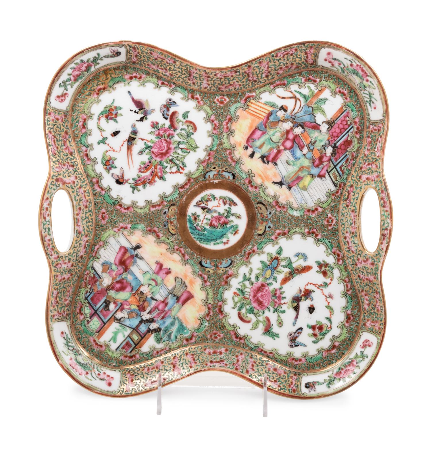 A Rose Medallion Porcelain Tray