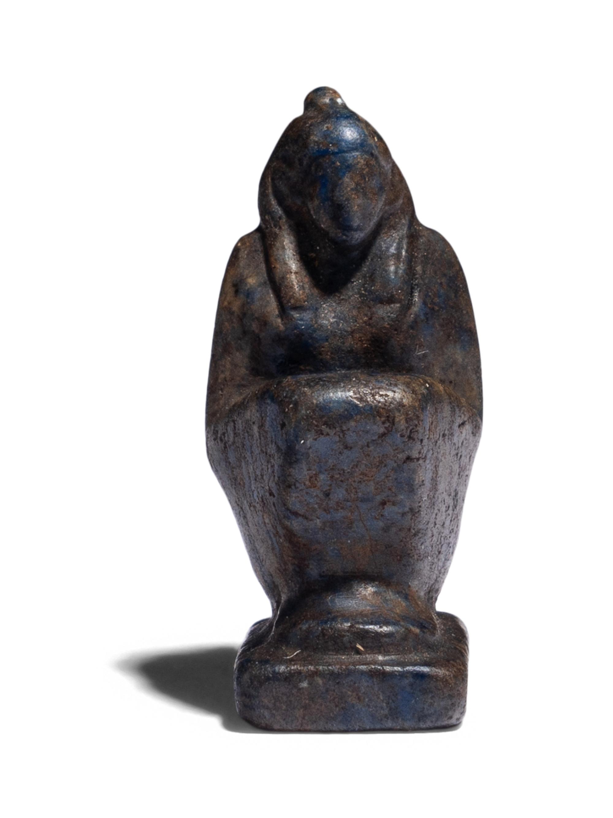 An Egyptian Lapis Lazuli Maat Amulet