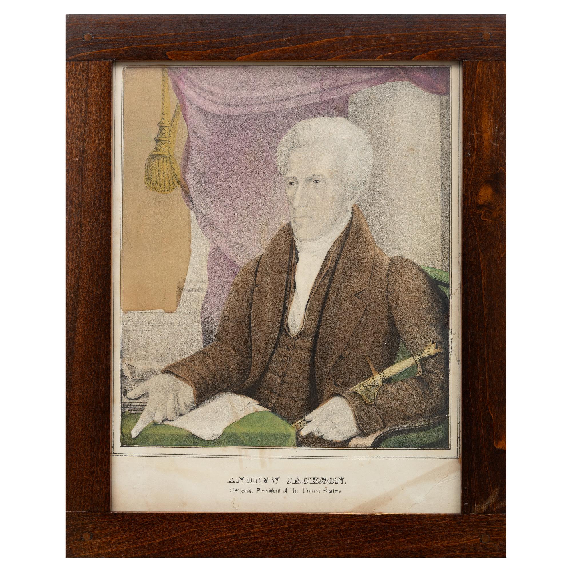 Eleven Framed Hand-Colored Lithographs of American Presidents