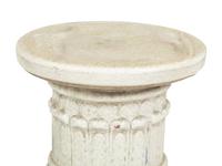 A Pair of Italian Glazed Ceramic Columnar Low Pedestals
