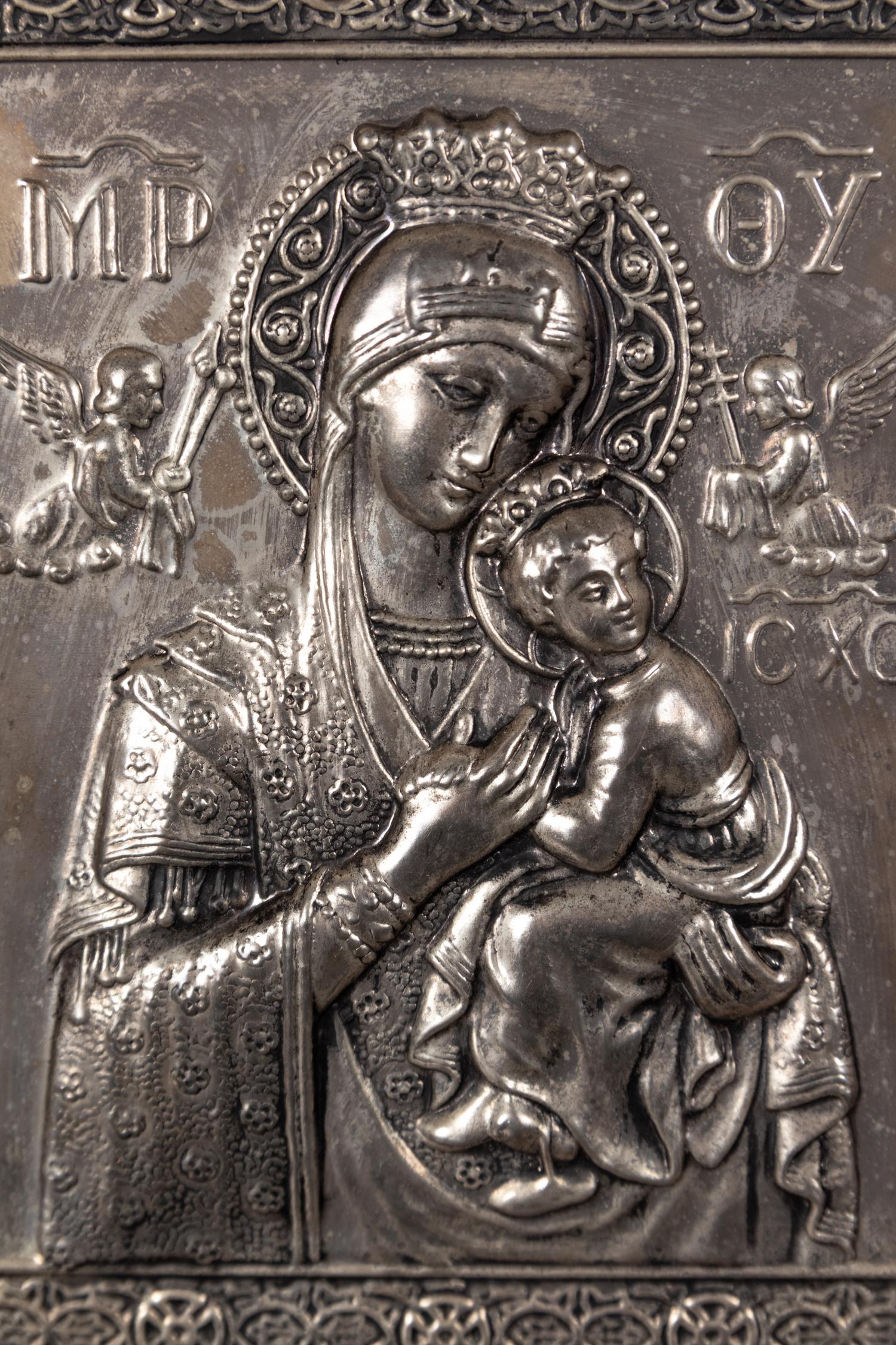 A Russian Silvered Metal Icon