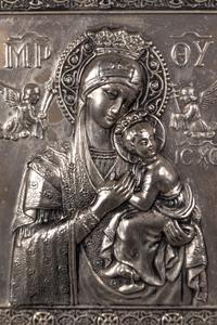 A Russian Silvered Metal Icon