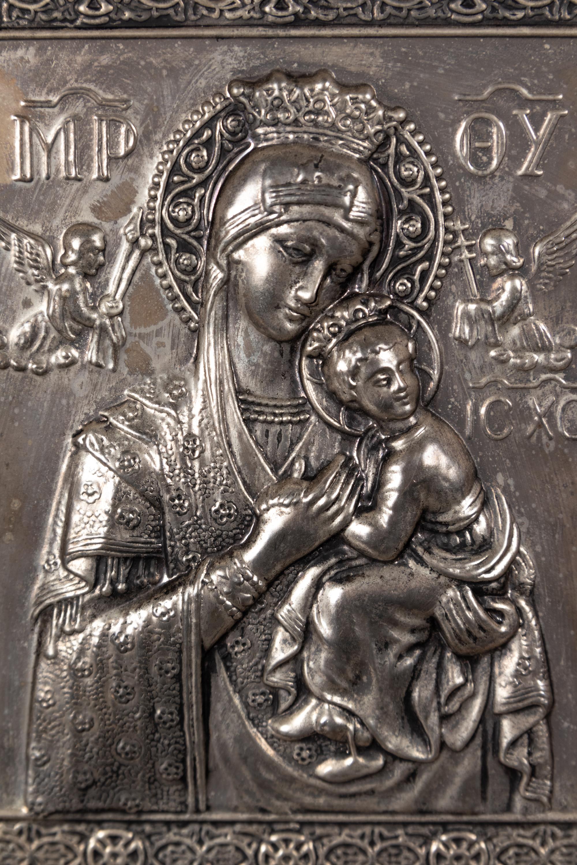 A Russian Silvered Metal Icon