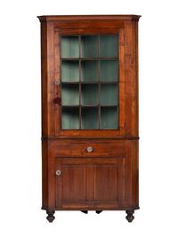 A Federal Walnut Corner Cupboard