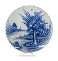 A Japanese Blue and White Porcelain Plate