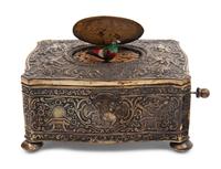 A German Silver-Gilt Singing Bird Automaton Box
