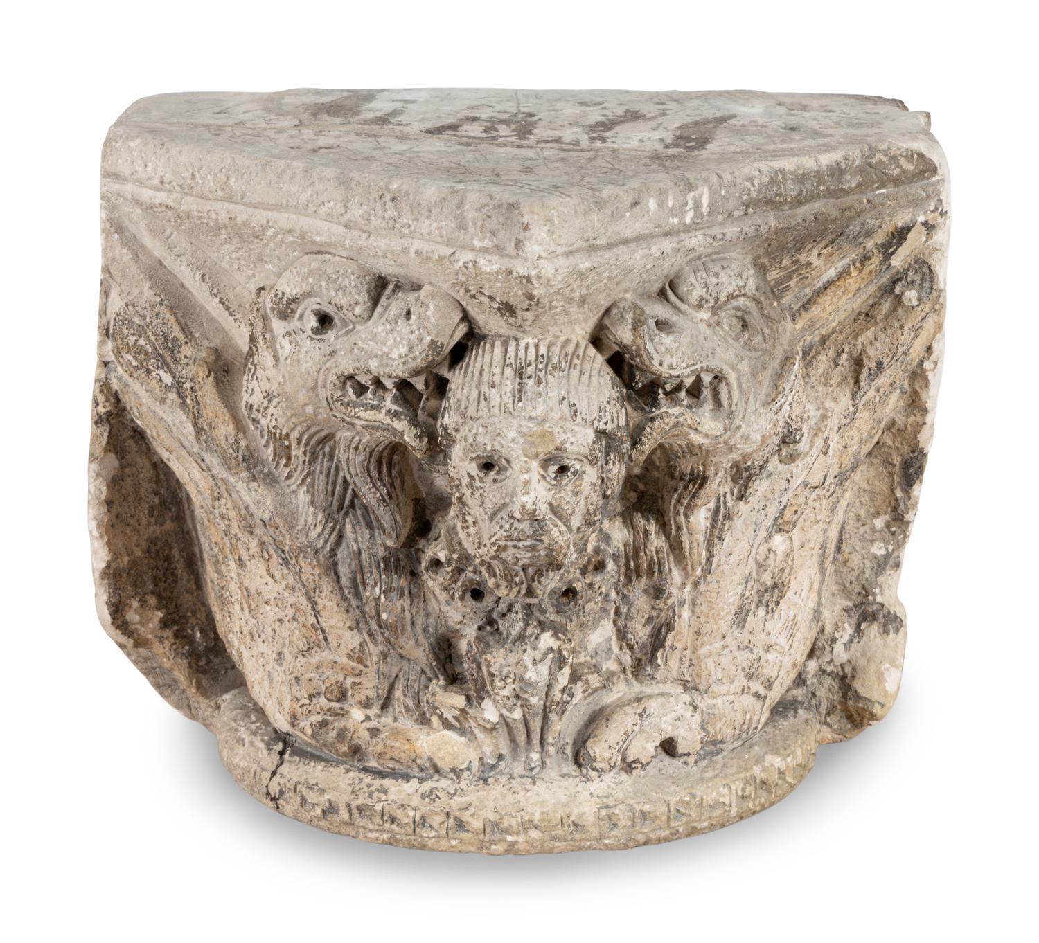 A French Carved Limestone Capital