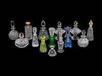 Fourteen Glass Perfume Bottles