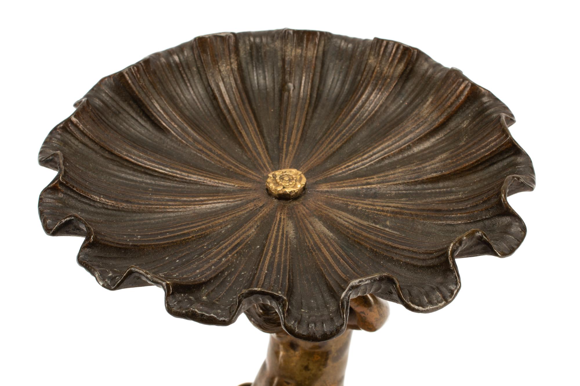 A Pair of French Gilt and Patinated Bronze Tazze