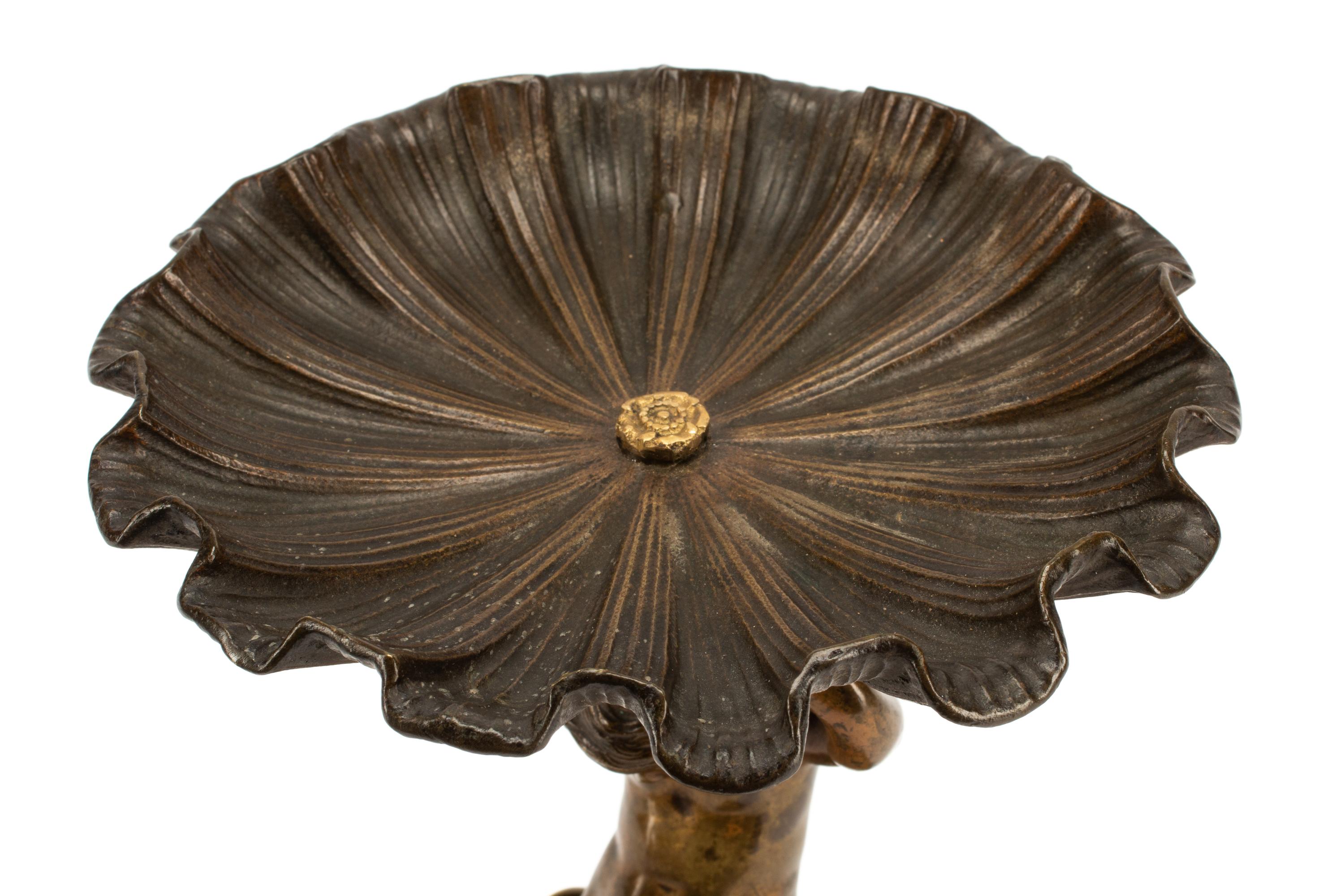 A Pair of French Gilt and Patinated Bronze Tazze