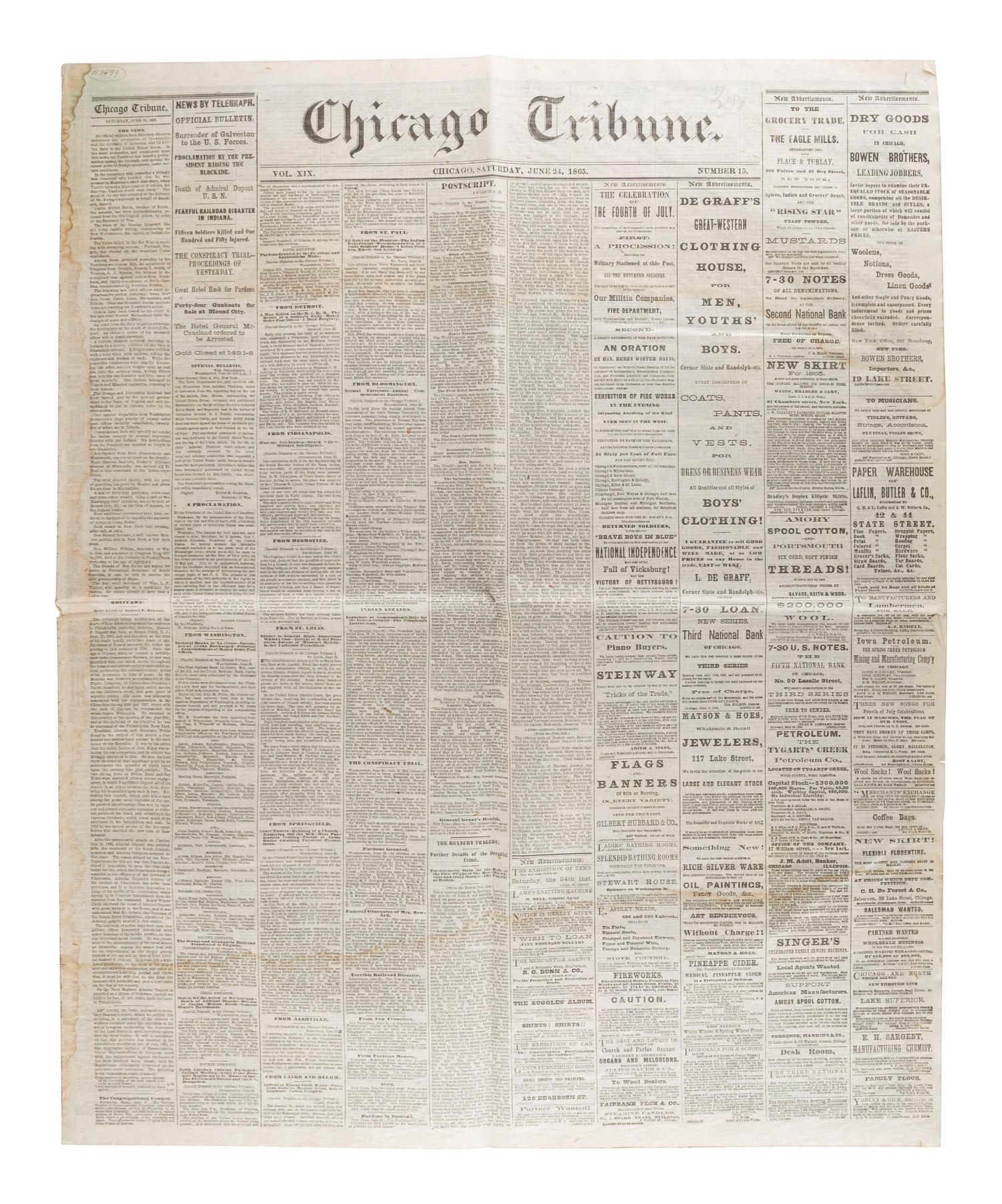 [CIVIL WAR]. A group of Civil War-era newspapers, comprising: