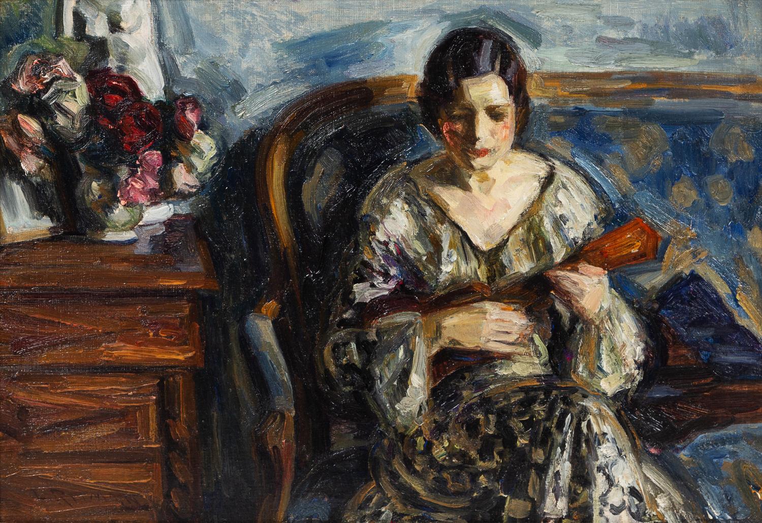 Louis Ritman, (American, 1889-1963), Lady with Mandolin