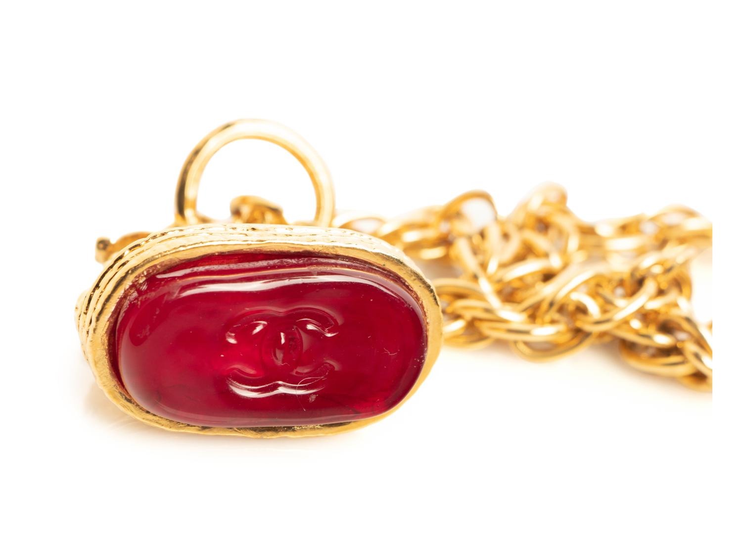 Chanel Chain Necklace With Logo Pendent, 1990s