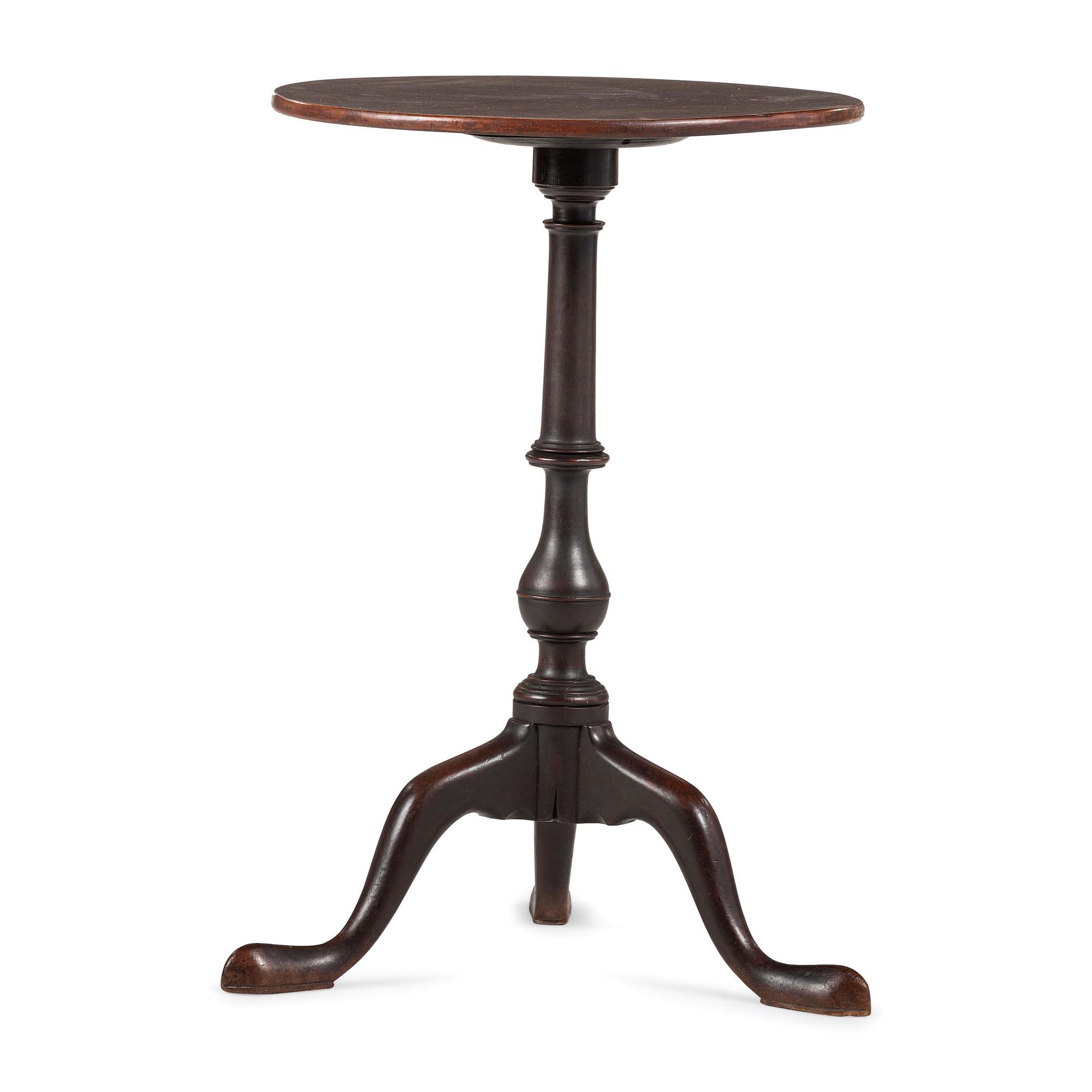 A Chippendale Turned Mahogany Snake-Foot Candlestand