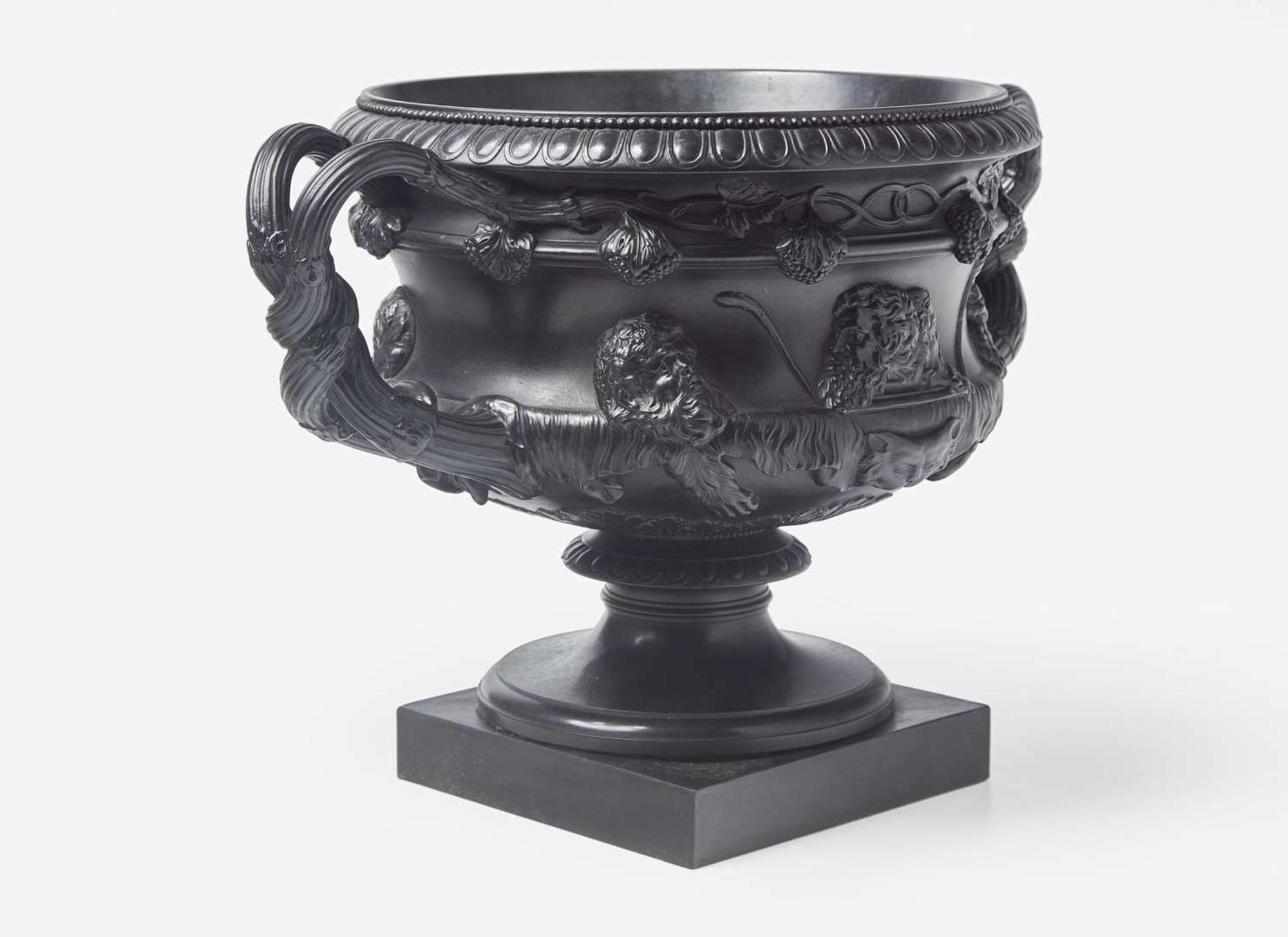A Large Wedgwood Black Basalt "Warwick" Vase, UK, 19th century