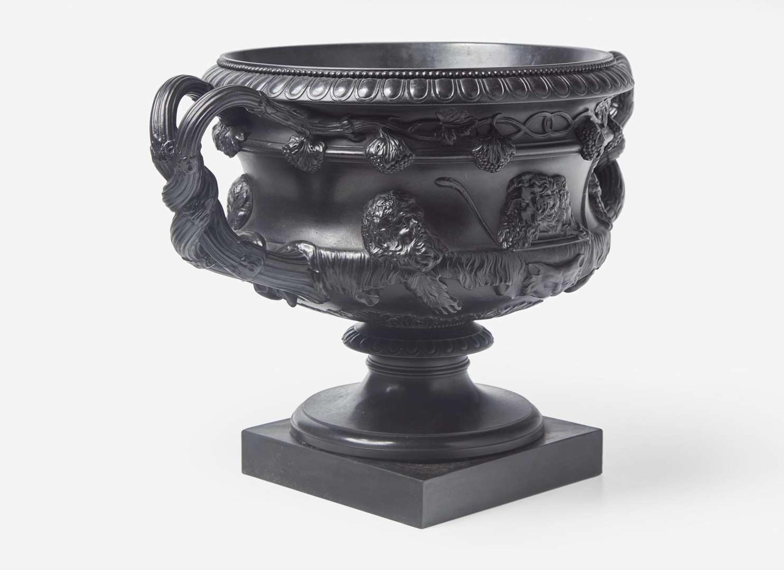 A Large Wedgwood Black Basalt "Warwick" Vase, UK, 19th century