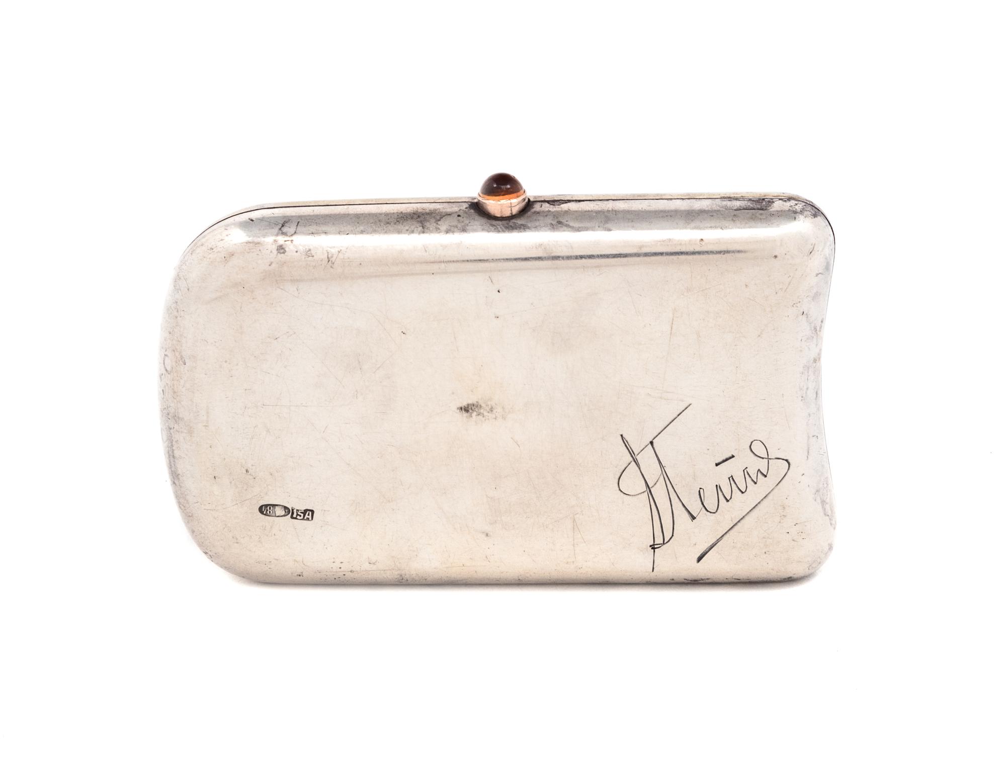 A Russian Silver and Gem-Inset Change Purse