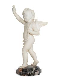 Cupid Holding Flaming Heart Aloft