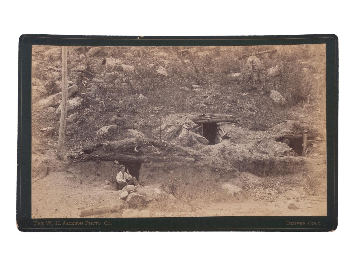 [WESTERN AMERICANA -- MINING]. JACKSON, W.H. (1843-1942), photographer. A "Dug Out." Denver, CO.