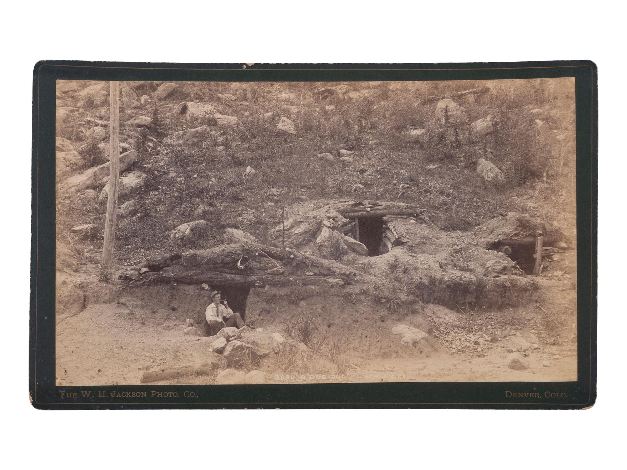 [WESTERN AMERICANA -- MINING]. JACKSON, W.H. (1843-1942), photographer. A "Dug Out." Denver, CO.