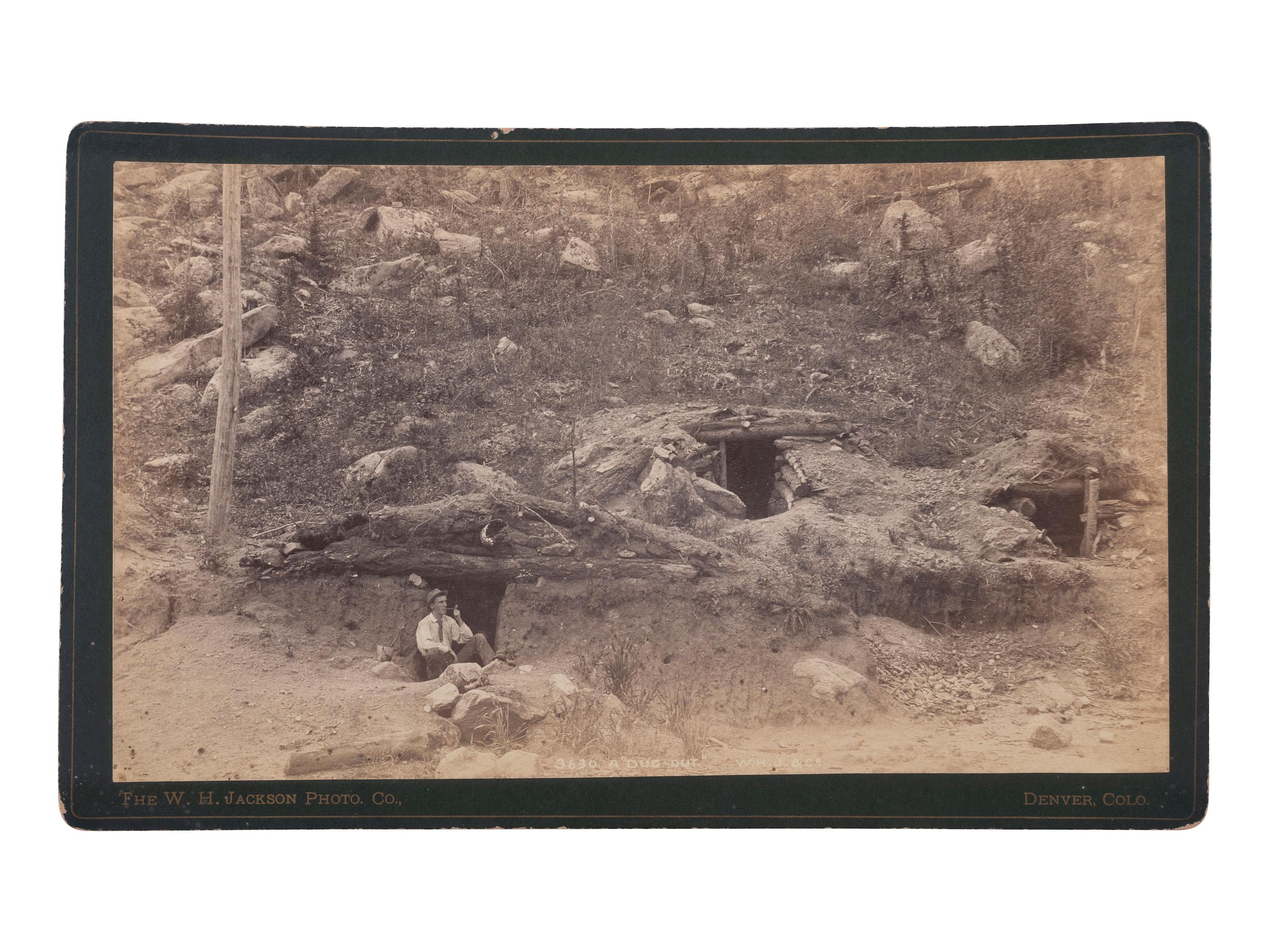 [WESTERN AMERICANA -- MINING]. JACKSON, W.H. (1843-1942), photographer. A "Dug Out." Denver, CO.