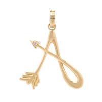 Adina Reyter, Yellow Gold and Diamond 'A' Arrow Pendant