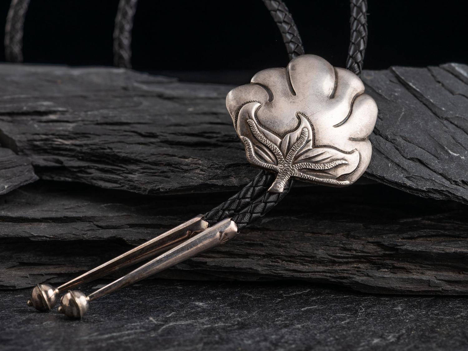 Sterling Silver Cotton Bolo Tie