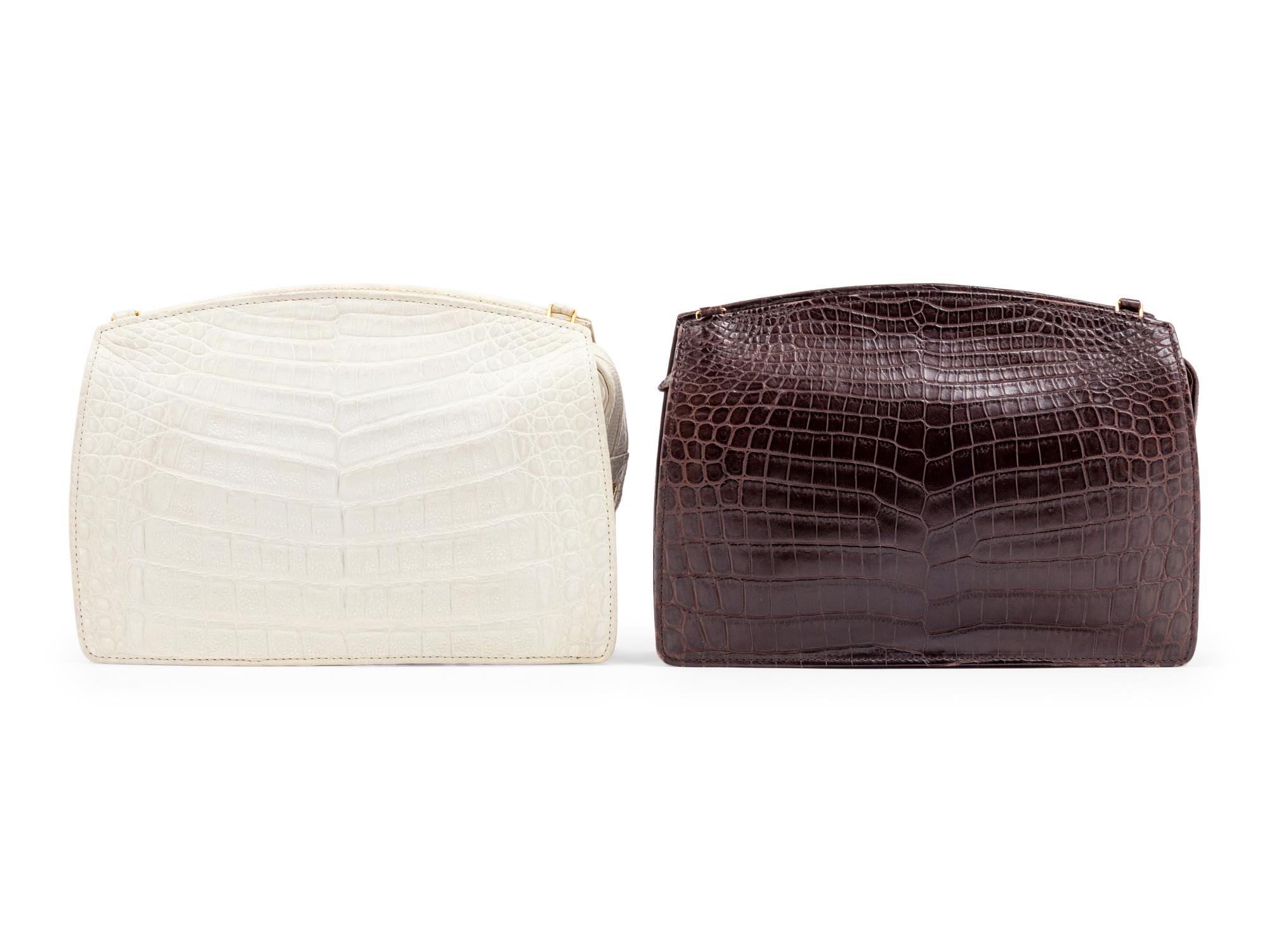 Two Lana Marks Exotic Skin Crossbody Bags: One Alligator and One Crocodile