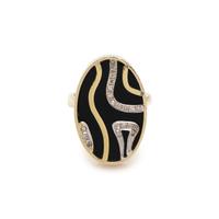 FRED, BICOLOR GOLD, ONYX AND DIAMOND RING