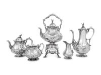 A Victorian Silver Five-Piece Coffee Service