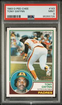 A 1983 O-Pee-Chee Tony Gwynn Rookie Baseball Card No. 143 (PSA 9 MINT)