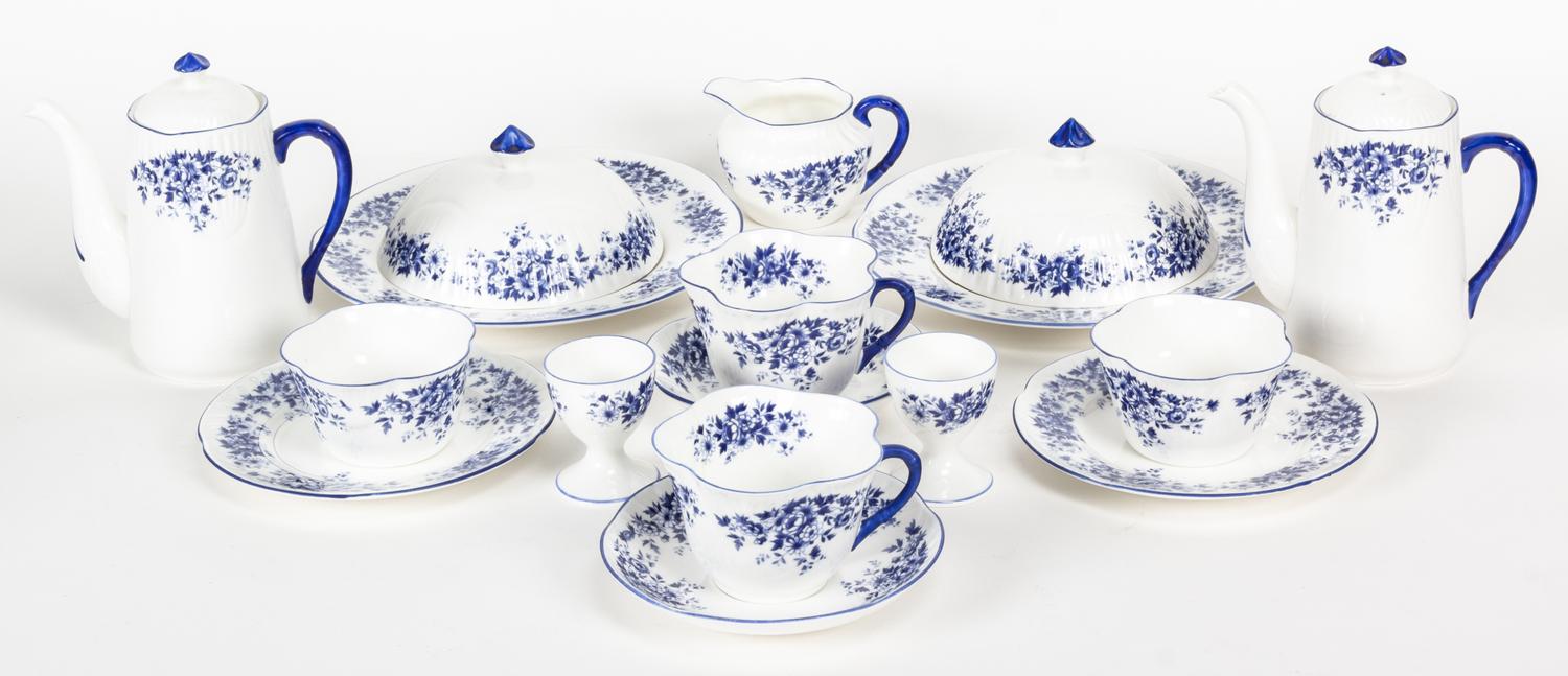 An Assembled Royal York Petite Blue Porcelain Breakfast Set