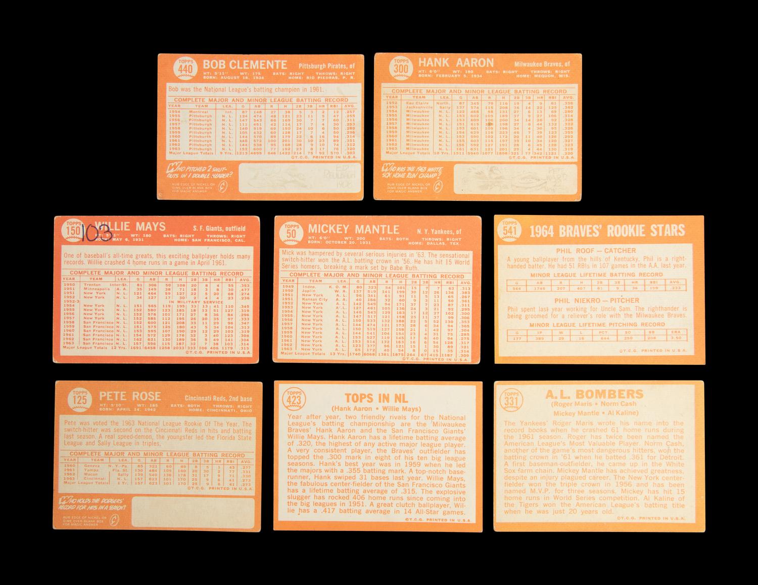 A Complete Set of 1964 Topps Baseball Cards (587/587)