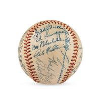 A 1942 Milwaukee Brewers Team Signed Autograph Baseball