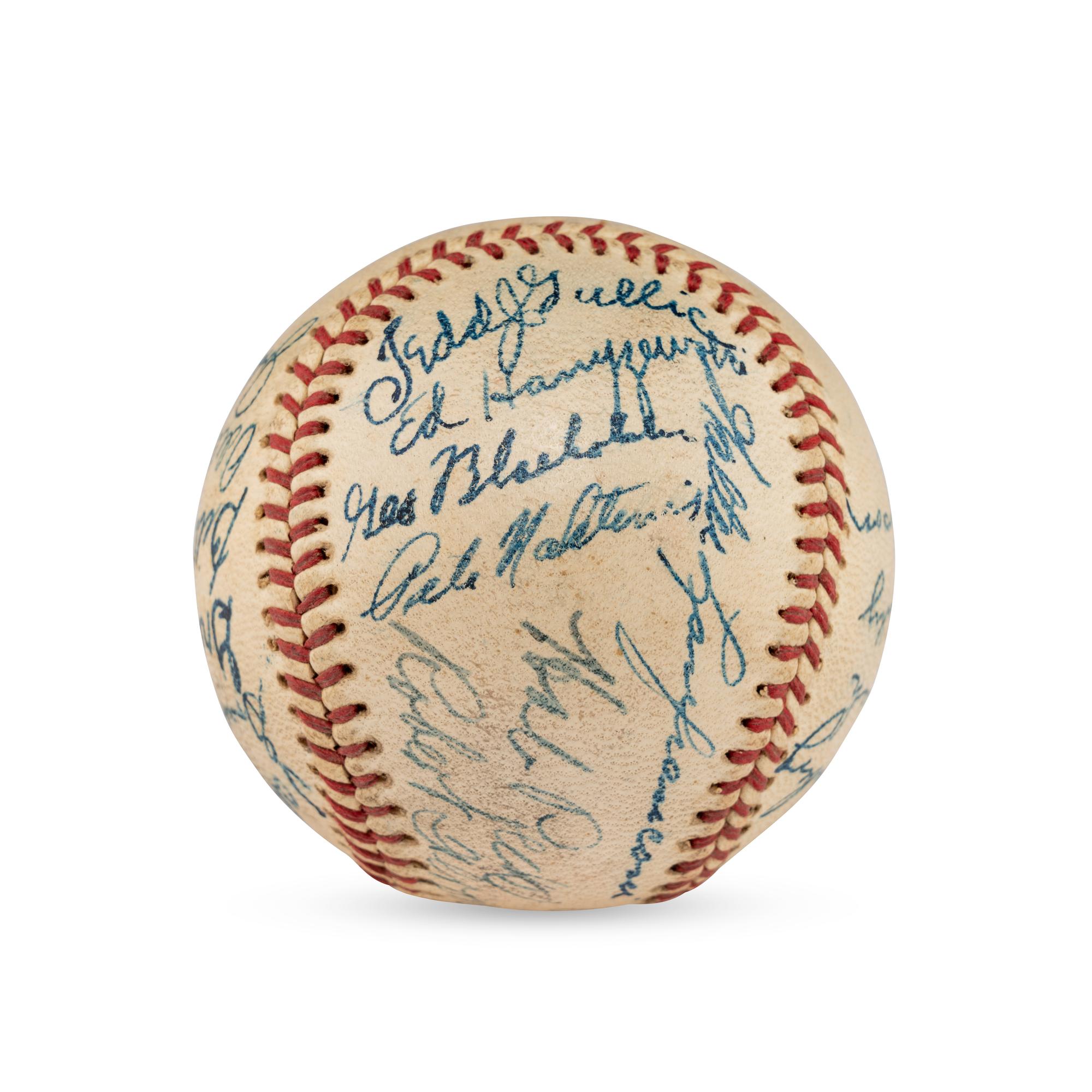 A 1942 Milwaukee Brewers Team Signed Autograph Baseball